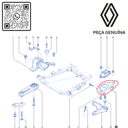 RN 547896-O 6001547896 SUPORTE DE ALUM. DO COXIM ESQ. DO CAMBIO LOGSAND 4